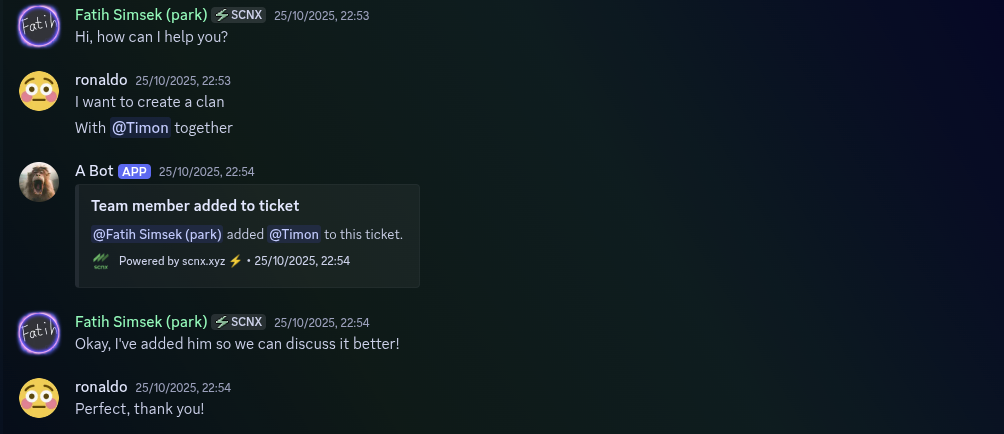 A screenshot showing how to add another user to a ticket